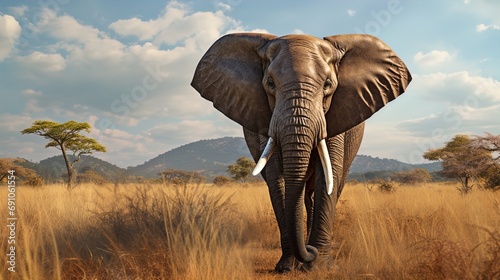 elephant in the savannah