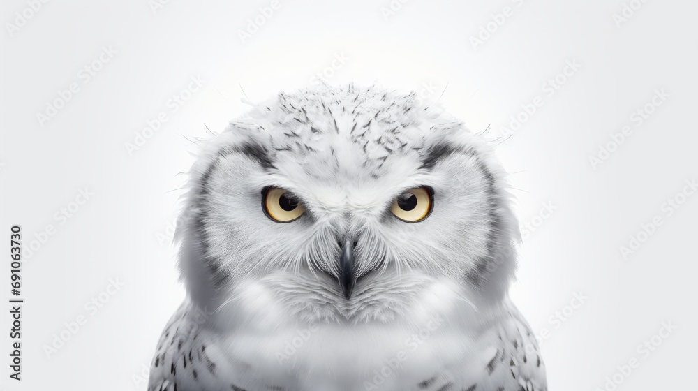 Fototapeta premium White polar owl portrait.