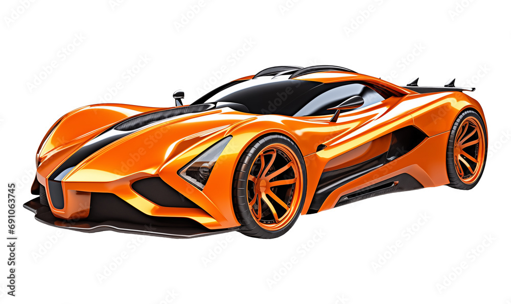 Orange and black modern sports concept car isolated on transparent background. 3d rendering. Orange and black modern sports concept car isolated on transparent background. 3d rendering.