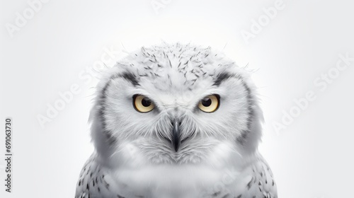 White polar owl portrait.