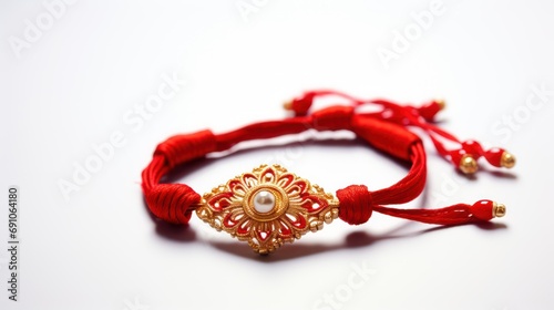 Red rakhi, white background hd