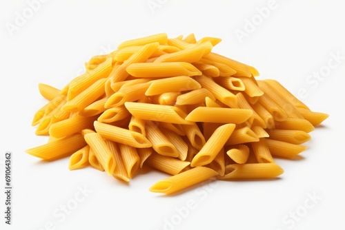Penne rigate pasta isolated on transparent or white background photo