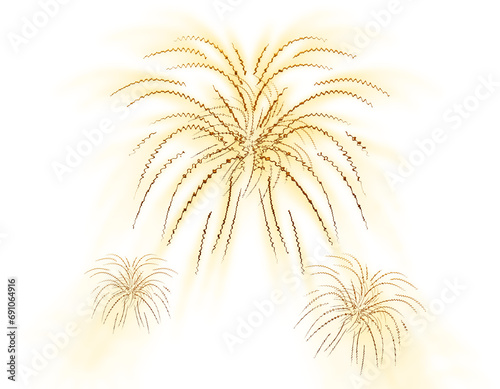 Fireworks isolated on black New Year's Eve background