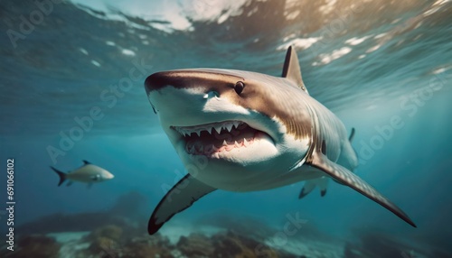 great white shark in the sea © Marko