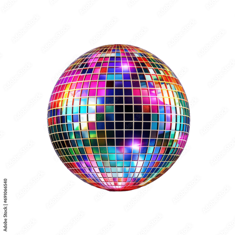 Obraz premium Disco ball isolated on white or transparent background