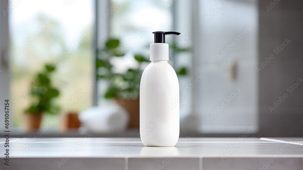 product display on the table on a blurred background of the bathroom or kitchen. mocap cosmetic, scene creator. product display on the table on a blurred background of the bathroom or kitchen. mocap cosmetic, scene creator.