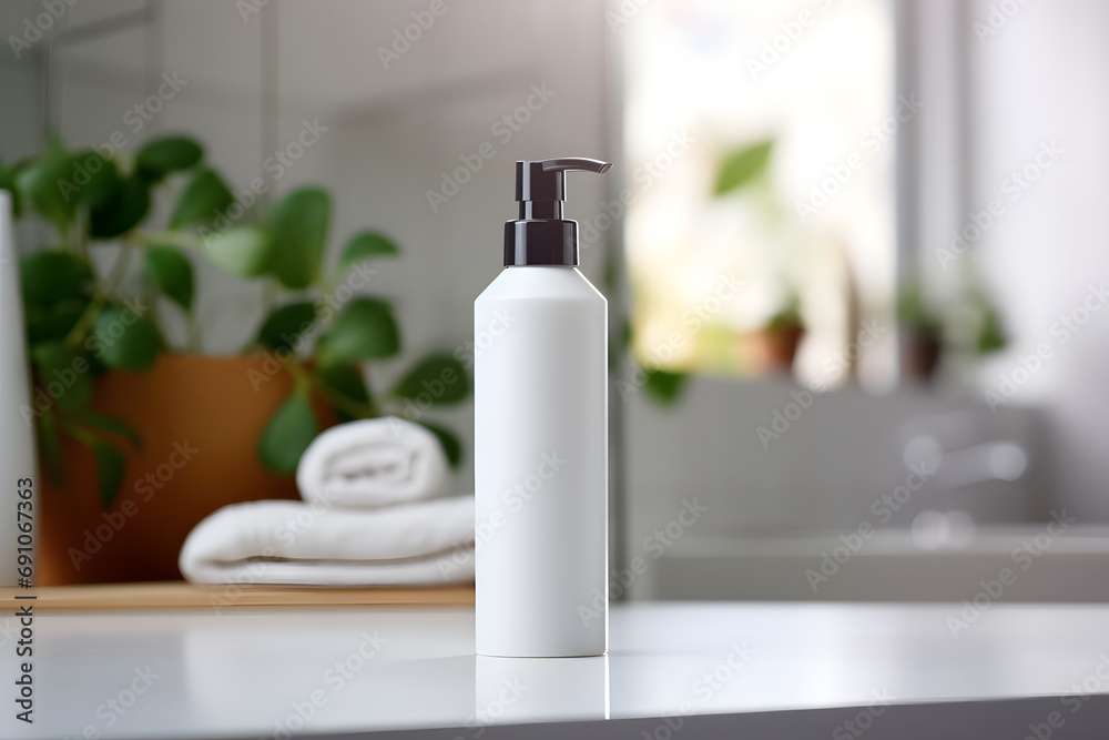 product display on the table on a blurred background of the bathroom or kitchen. mocap cosmetic, scene creator. product display on the table on a blurred background of the bathroom or kitchen. mocap cosmetic, scene creator.