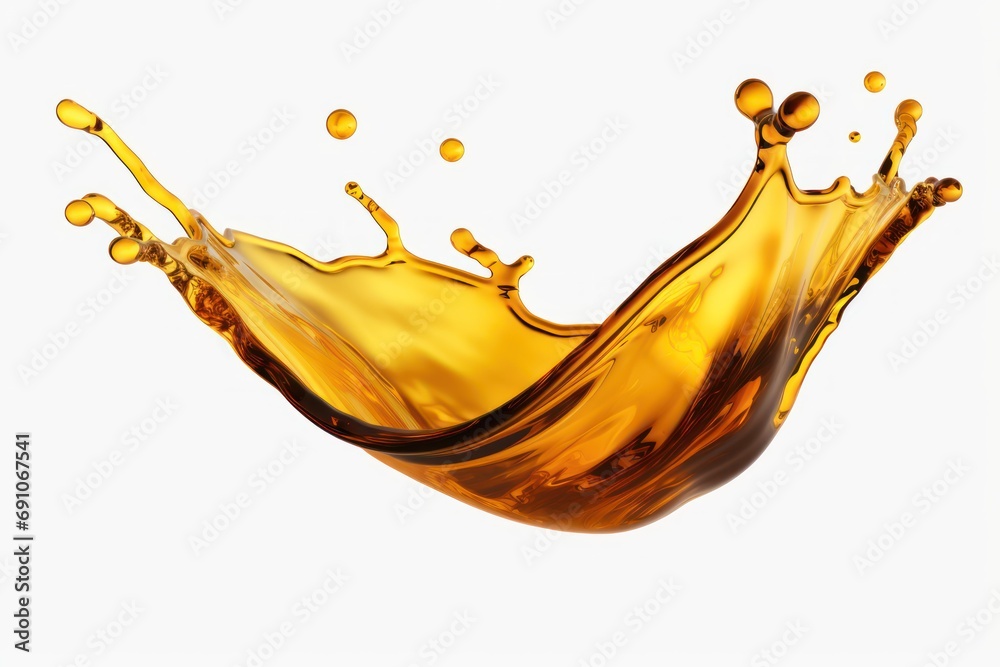 Pouring oil lubricant motor oil isolated on white and transparent background - obrazy, fototapety, plakaty 