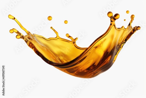 Pouring oil lubricant motor oil isolated on white and transparent background