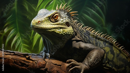 Native New Zealand Tuatara reptile Portrait photo