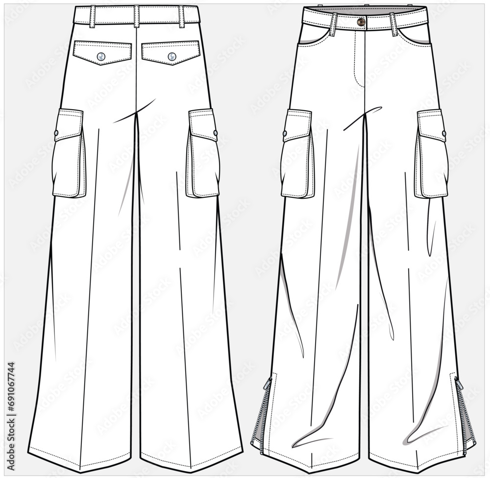 Αυτοκόλλητο WIDE LEG SLOUCHY FIT BOTTOM WITH SIDE SLIT ZIPPER DETAIL PANTS TROUSER INSTRIPER