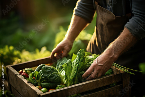 Gardening planting growth organic background food green farming agricultural farmer vegetable nature men lettuce