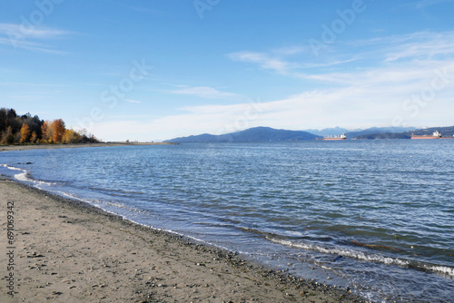 Jericho Beach during a fall season in Vancouver, British Columbia, Canada photo