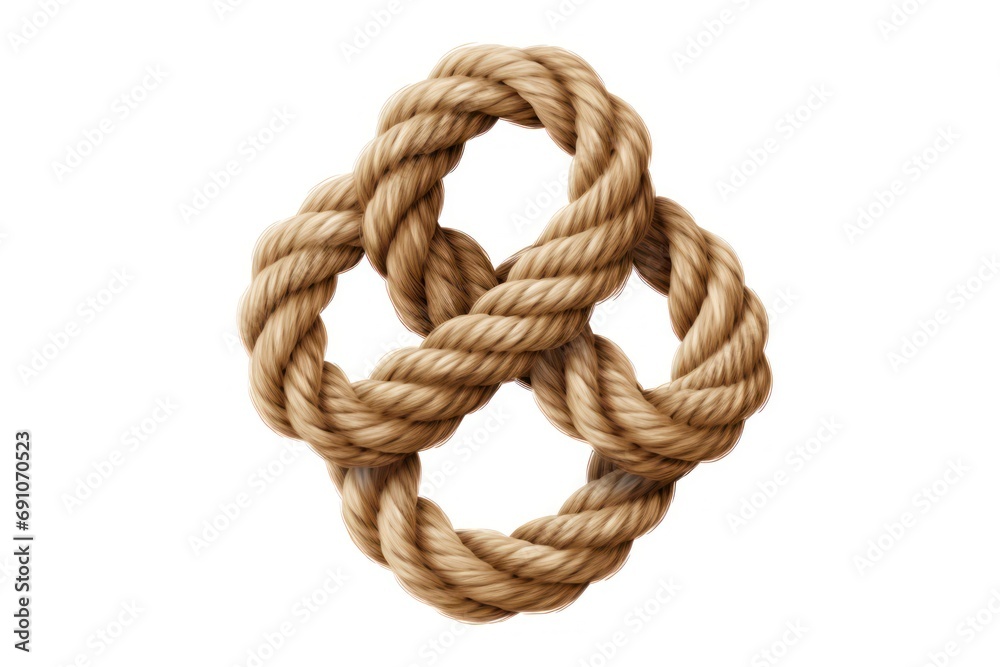 Rope knot isolated on transparent or white background - obrazy, fototapety, plakaty 
