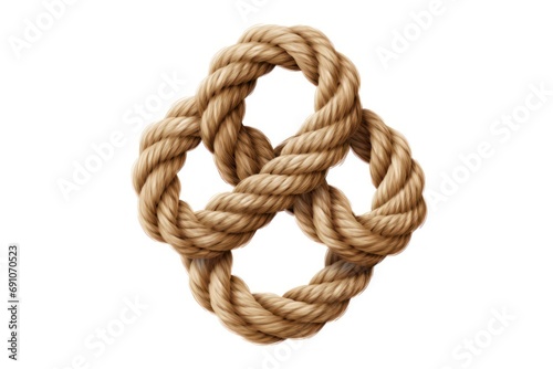 Rope knot isolated on transparent or white background photo