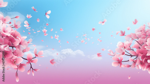 Romantic Sakura Petals Falling in 3D Vector Background - Beautiful Cherry Blossom Illustration for Spring, Nature, and Oriental Design Inspirations.