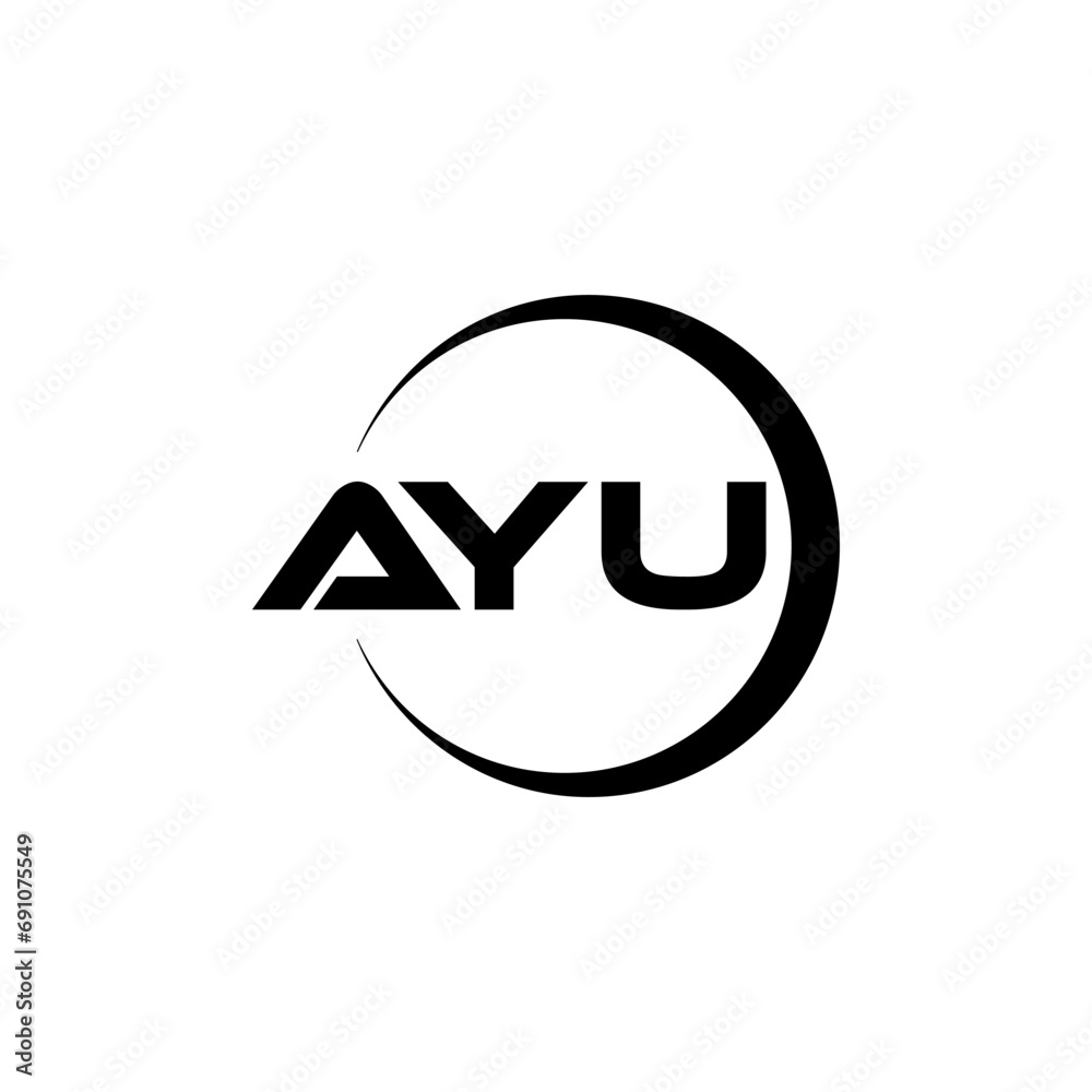 AYU letter logo design with white background in illustrator, cube logo, vector logo, modern alphabet font overlap style. calligraphy designs for logo, Poster, Invitation, etc. AYU letter logo design with white background in illustrator, cube logo, vector logo, modern alphabet font overlap style. calligraphy designs for logo, Poster, Invitation, etc.