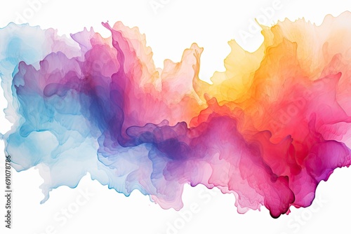 A Vibrant Explosion of Paint Colors on a Clean White Canvas