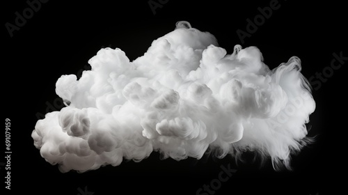 White cloud on a black background.