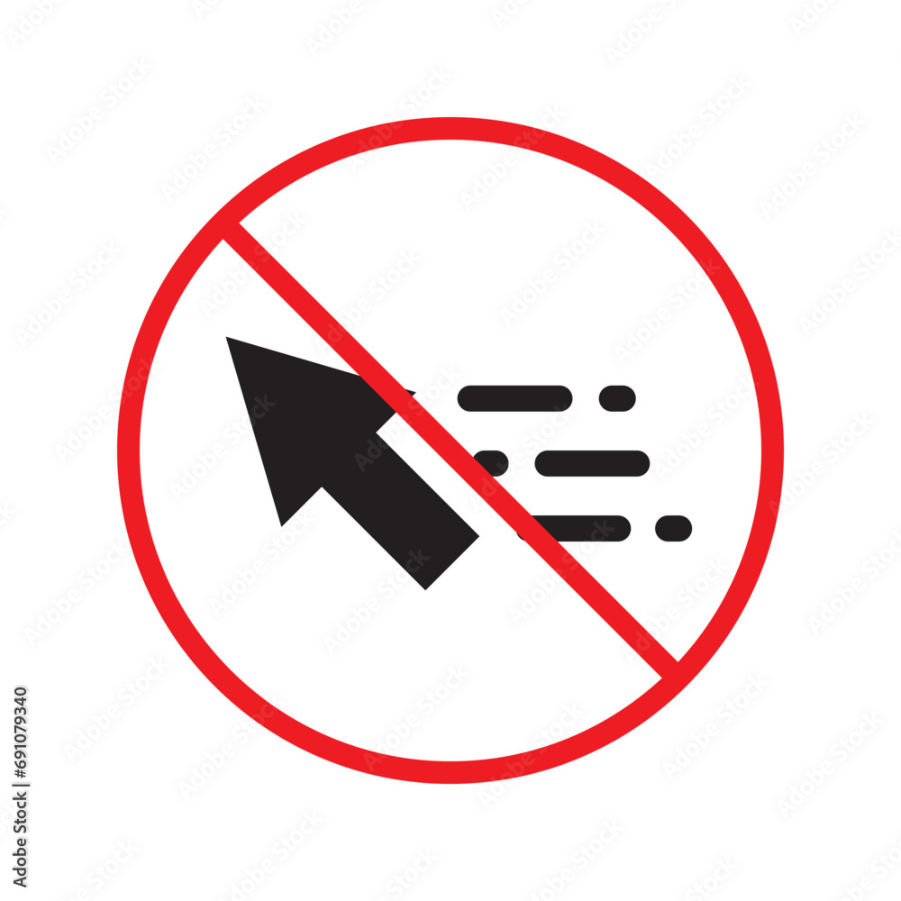 Forbidden cursor icon. Prohibited arrow vector icon. No cursor symbol pictogram. Warning, caution, attention, restriction, danger, ban, label flat sign design. UX UI Forbidden cursor icon. Prohibited arrow vector icon. No cursor symbol pictogram. Warning, caution, attention, restriction, danger, ban, label flat sign design. UX UI