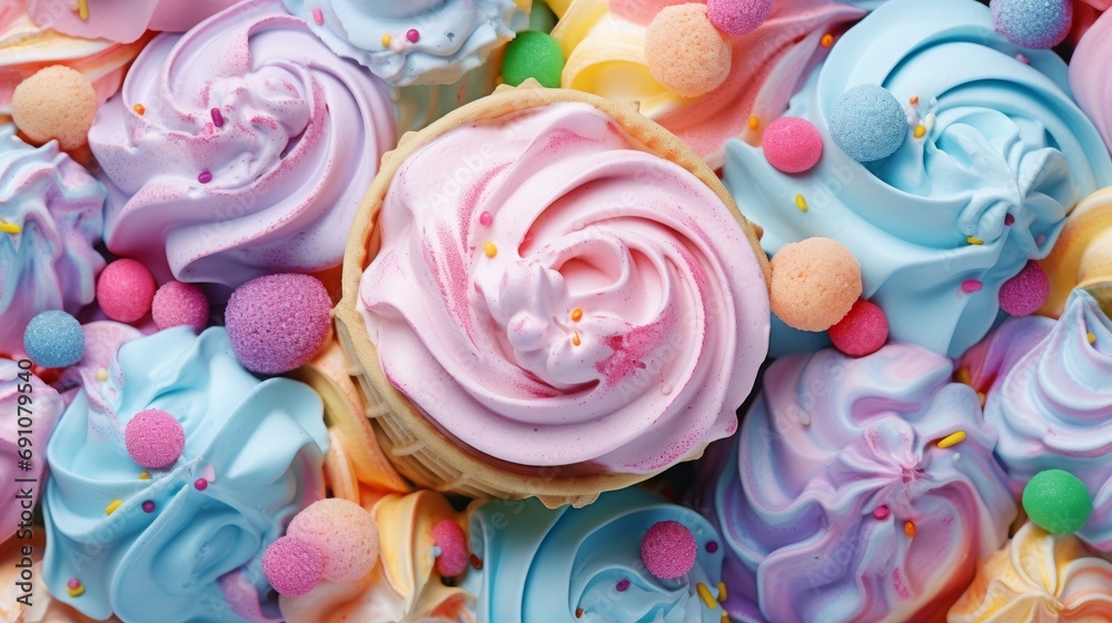 Colored ice cream background.