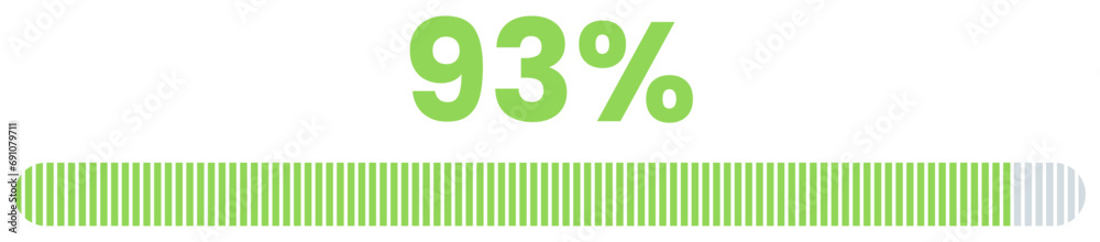 93% Loading. 93% progress bar Infographics vector, 93 Percentage ready ...