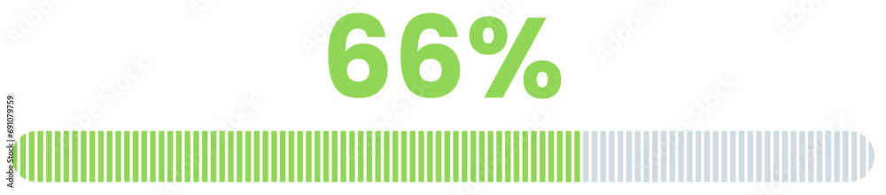66% Loading. 66% progress bar Infographics vector, 66 Percentage ready ...