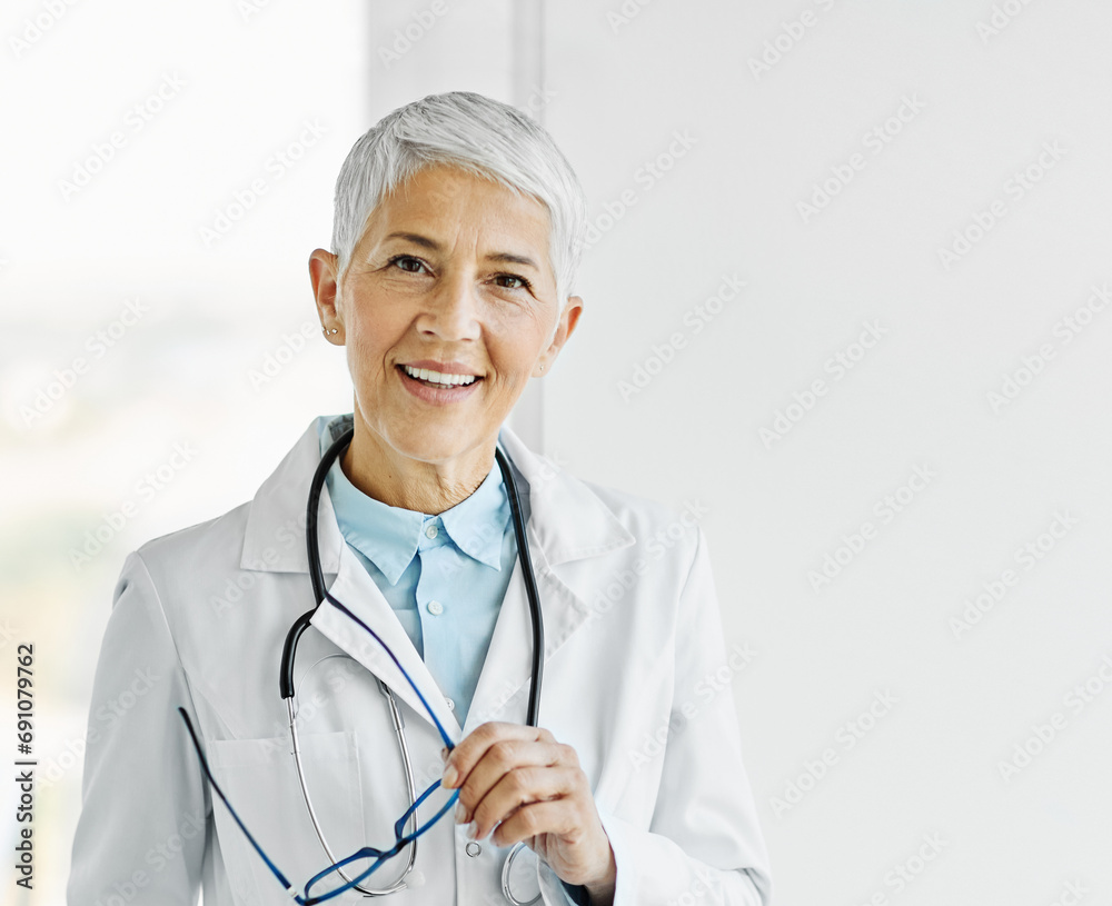 senior elderly gray hair active doctor hospital medical medicine health care clinic office portrait glasses woman stethoscope specialist