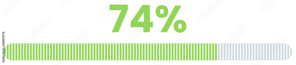 74% Loading. 74% progress bar Infographics vector, 74 Percentage ready to use for web design ux-ui 74% Loading. 74% progress bar Infographics vector, 74 Percentage ready to use for web design ux-ui