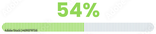 54% Loading. 54% progress bar Infographics vector, 54 Percentage ready to use for web design ux-ui