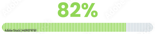 82% Loading. 82% progress bar Infographics vector, 82 Percentage ready to use for web design ux-ui