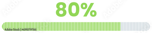 80% Loading. 80% progress bar Infographics vector, 80 Percentage ready to use for web design ux-ui