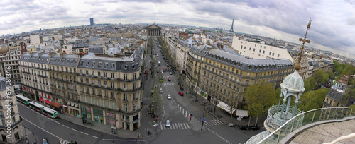 anoramic view of Paris from a building roof photo