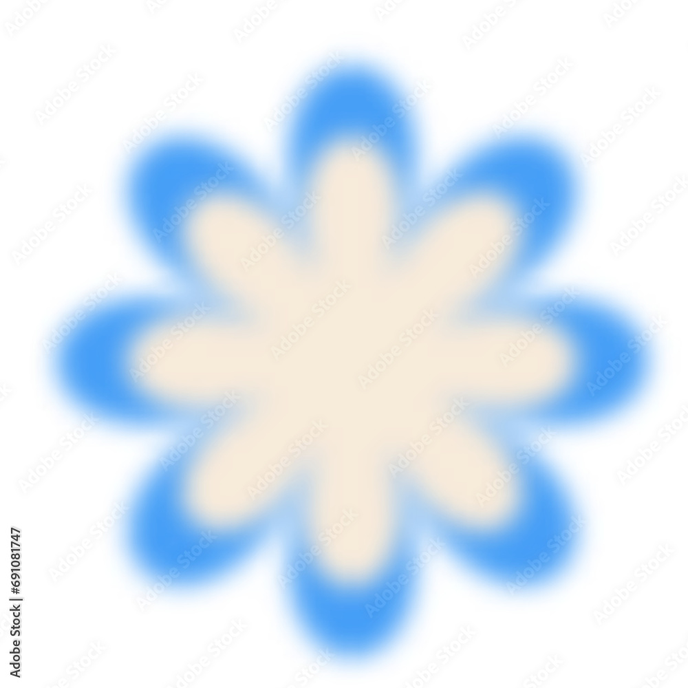 Y2k blurred flower. Gradient aesthetic sticker with soft glow effect and aura. Cute smooth futuristic daisy Y2k blurred flower. Gradient aesthetic sticker with soft glow effect and aura. Cute smooth futuristic daisy