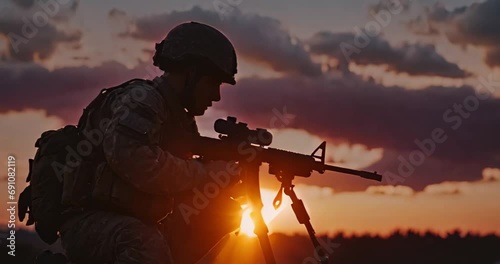 Soldier silhouette, video background photo
