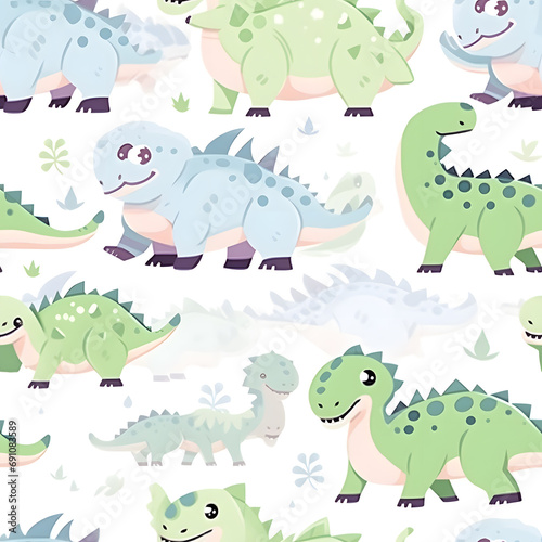 children s illustration patterns  dinosaurs  clouds  cute fabric prints  paper for wallpaper