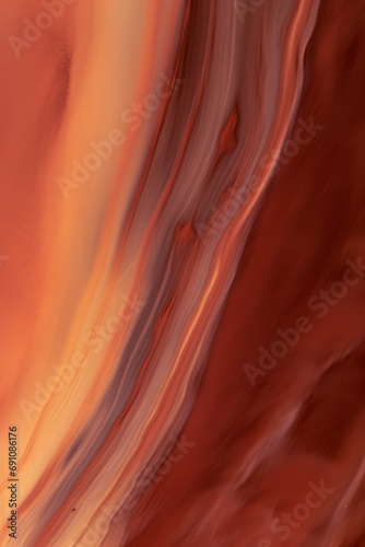 A close up texture and pattern of desert rocks, illustration of orange shades of sahara canyon, generated by AI.