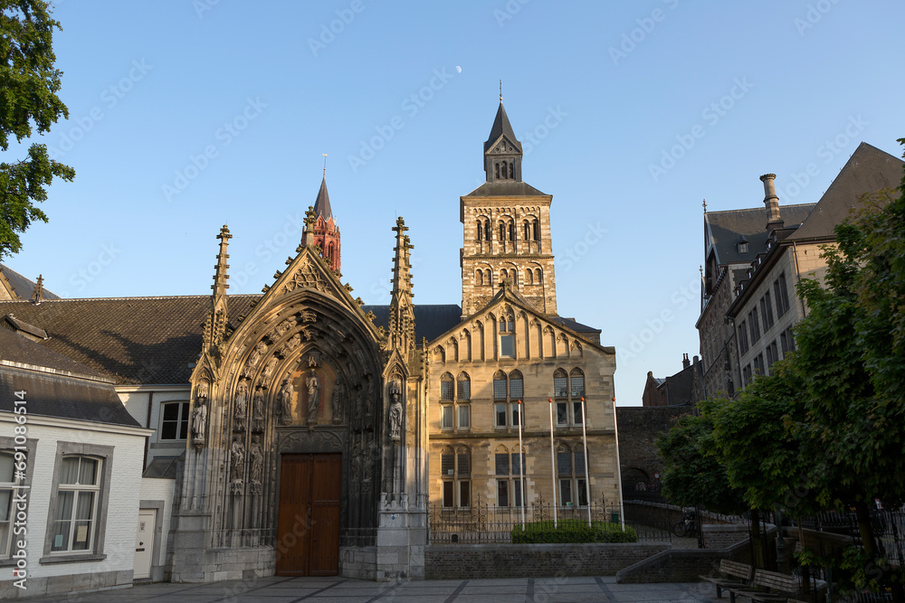 Netherlands Maastricht city view on a cloudy autumn sunny day