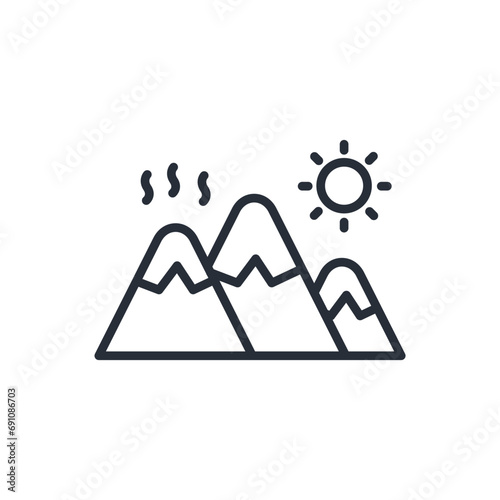 retreating glacier icon. vector.Editable stroke.linear style sign for use web design,logo.Symbol illustration.