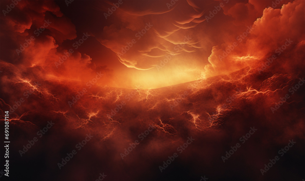 fire clouds in the sky, a celestial dance where the heavens ablaze paint tales of ethereal combustion.