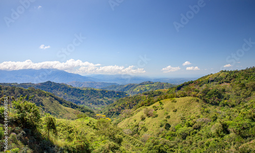 Mountain Valley Landscape with Copy Space