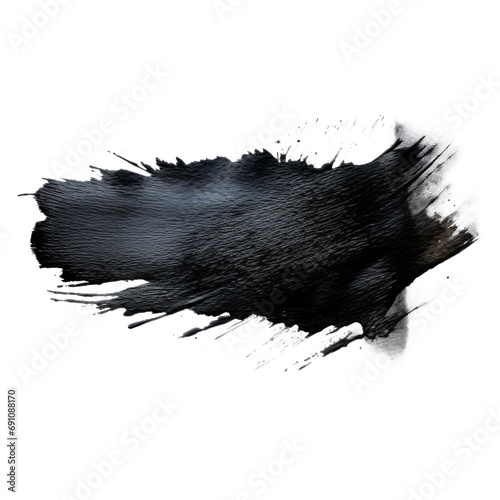 watercolor black brush texture paint stroke isolated