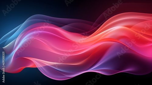 A digital art Abstract blue and purple liquid wavy shape Glowing retro waves,