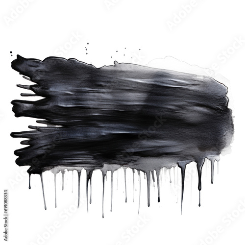 watercolor black brush texture paint stroke isolated