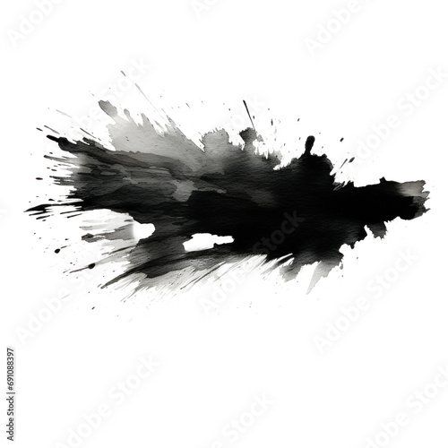 watercolor black brush texture paint stroke isolated
