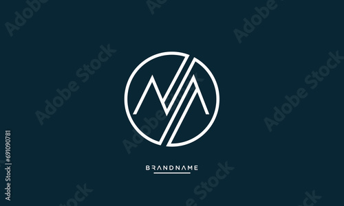 NA or An Alphabet letters logo monogram