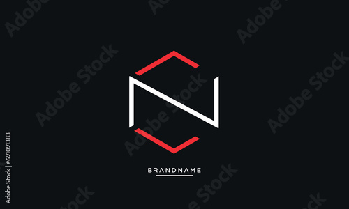 NC or CN Alphabet letters logo monogram