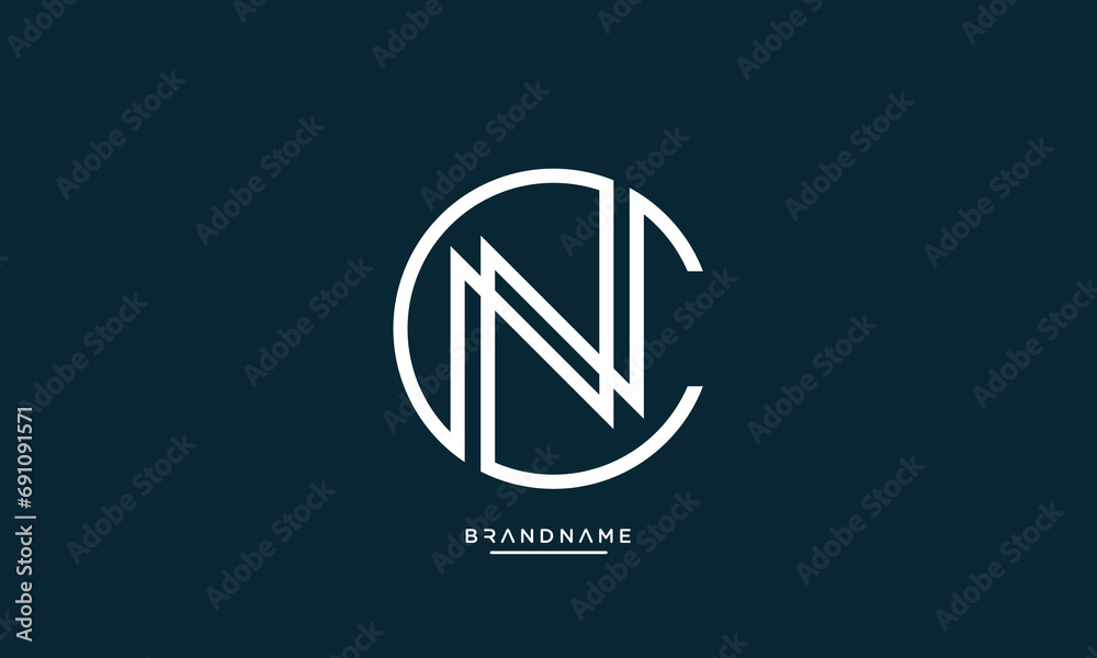 NC or CN Alphabet letters logo monogram NC or CN Alphabet letters logo monogram