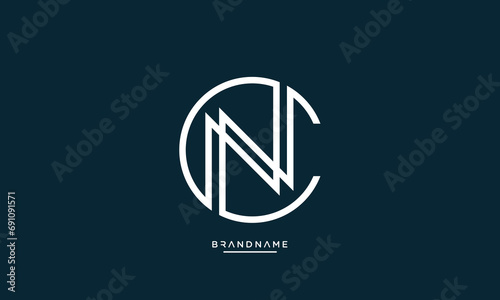 NC or CN Alphabet letters logo monogram