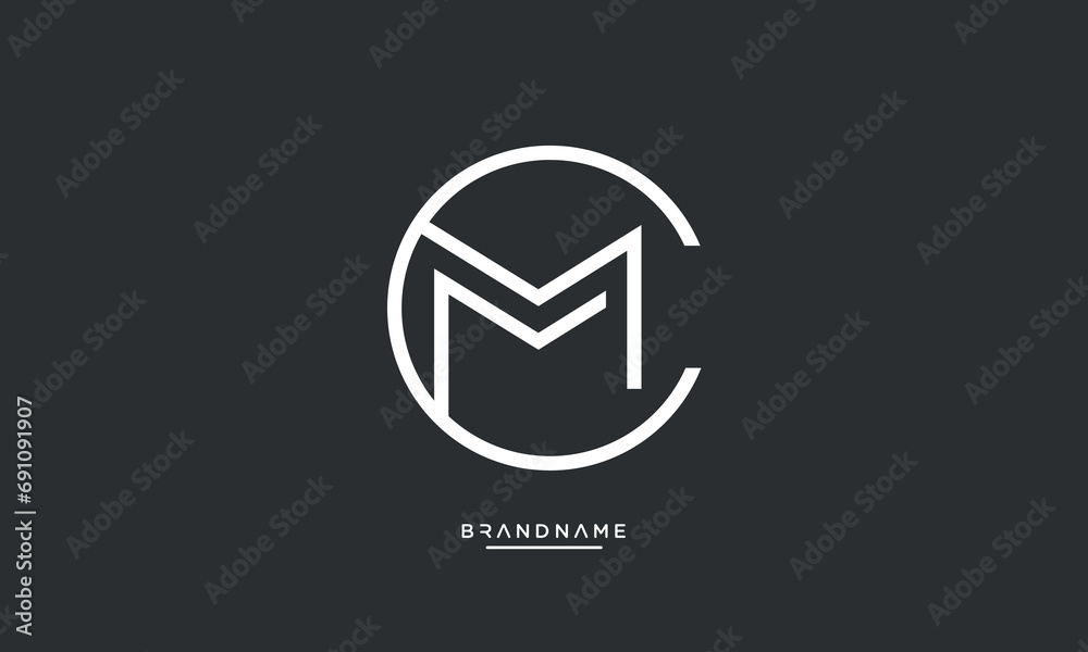 Alphabet letters MC or CM logo monogram Alphabet letters MC or CM logo monogram